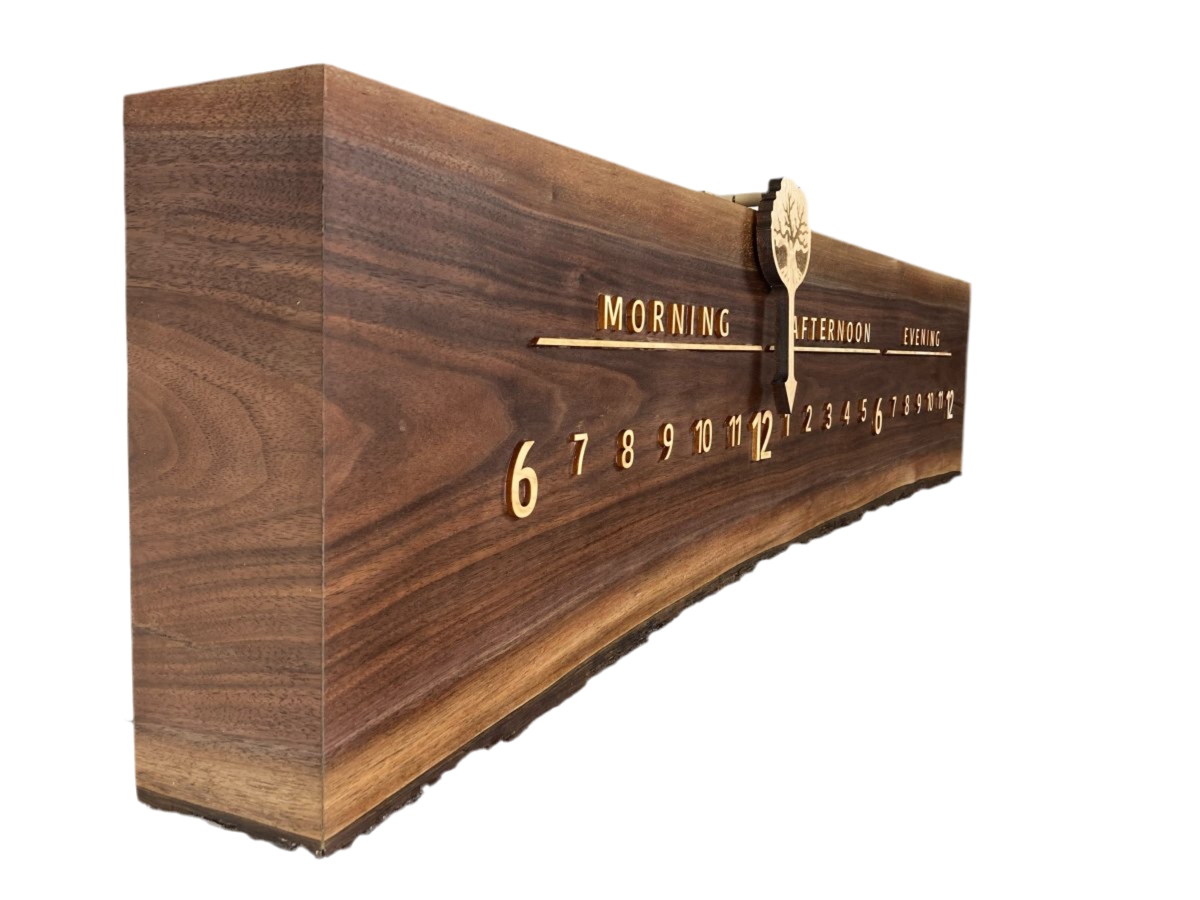 Cambrie: 3-foot Walnut Maple - Linear Clockworks