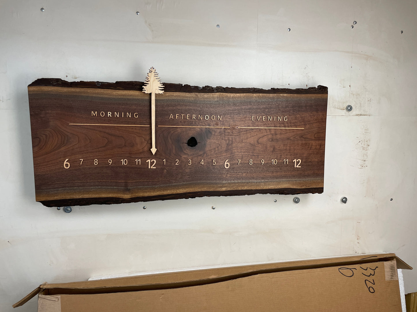 Kyle: 3-foot Walnut/Maple Double Live Edge - Linear Clockworks