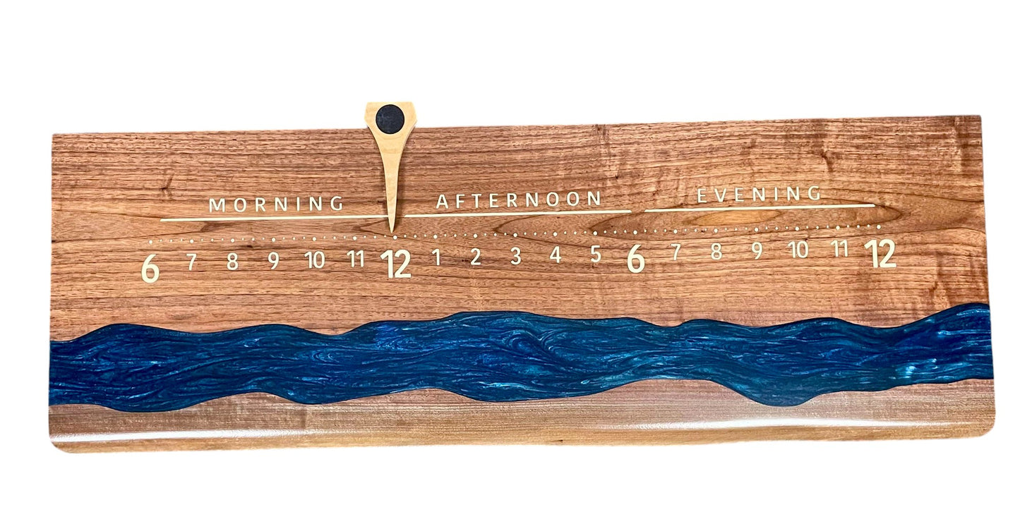 Rowan: 3-foot Walnut / Resin Surface River - Linear Clockworks