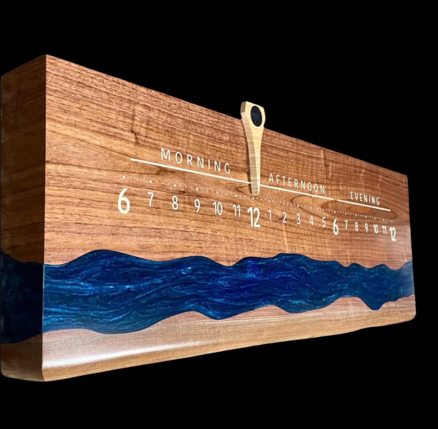 Rowan: 3-foot Walnut / Resin Surface River - Linear Clockworks