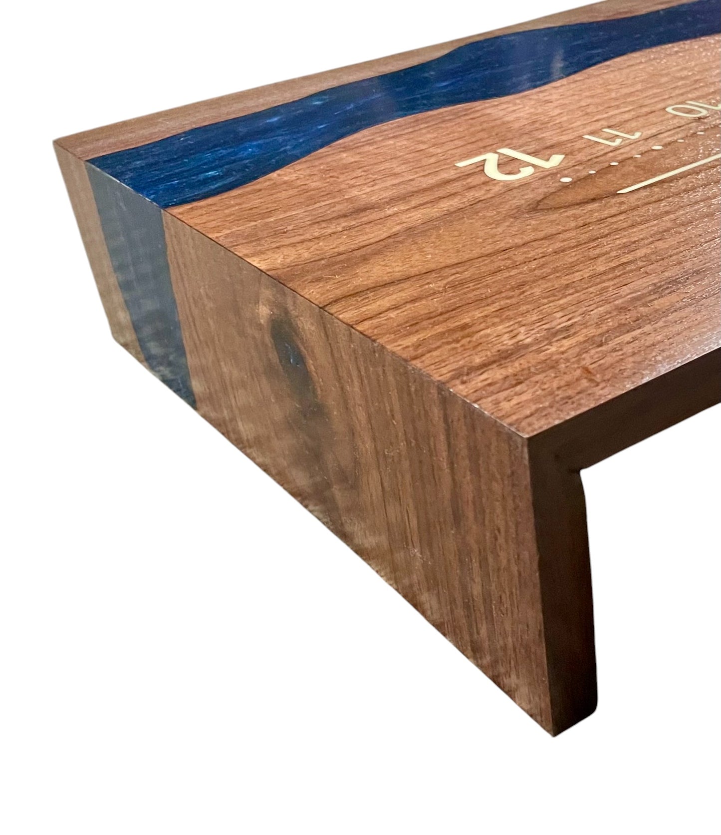 Rowan: 3-foot Walnut / Resin Surface River - Linear Clockworks