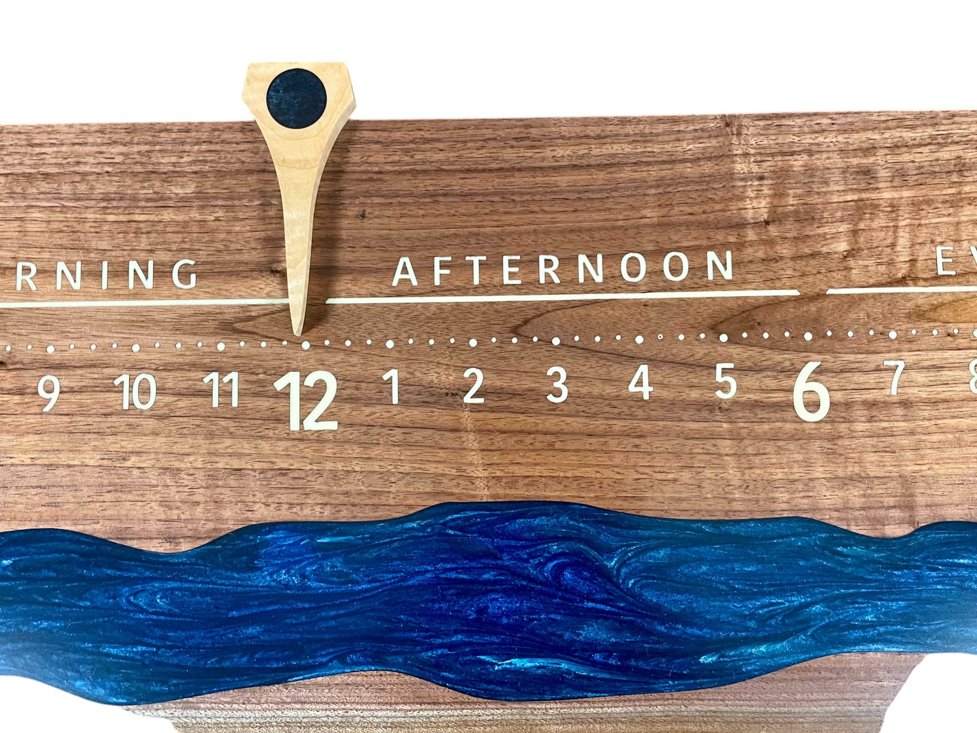 Rowan: 3-foot Walnut / Resin Surface River - Linear Clockworks