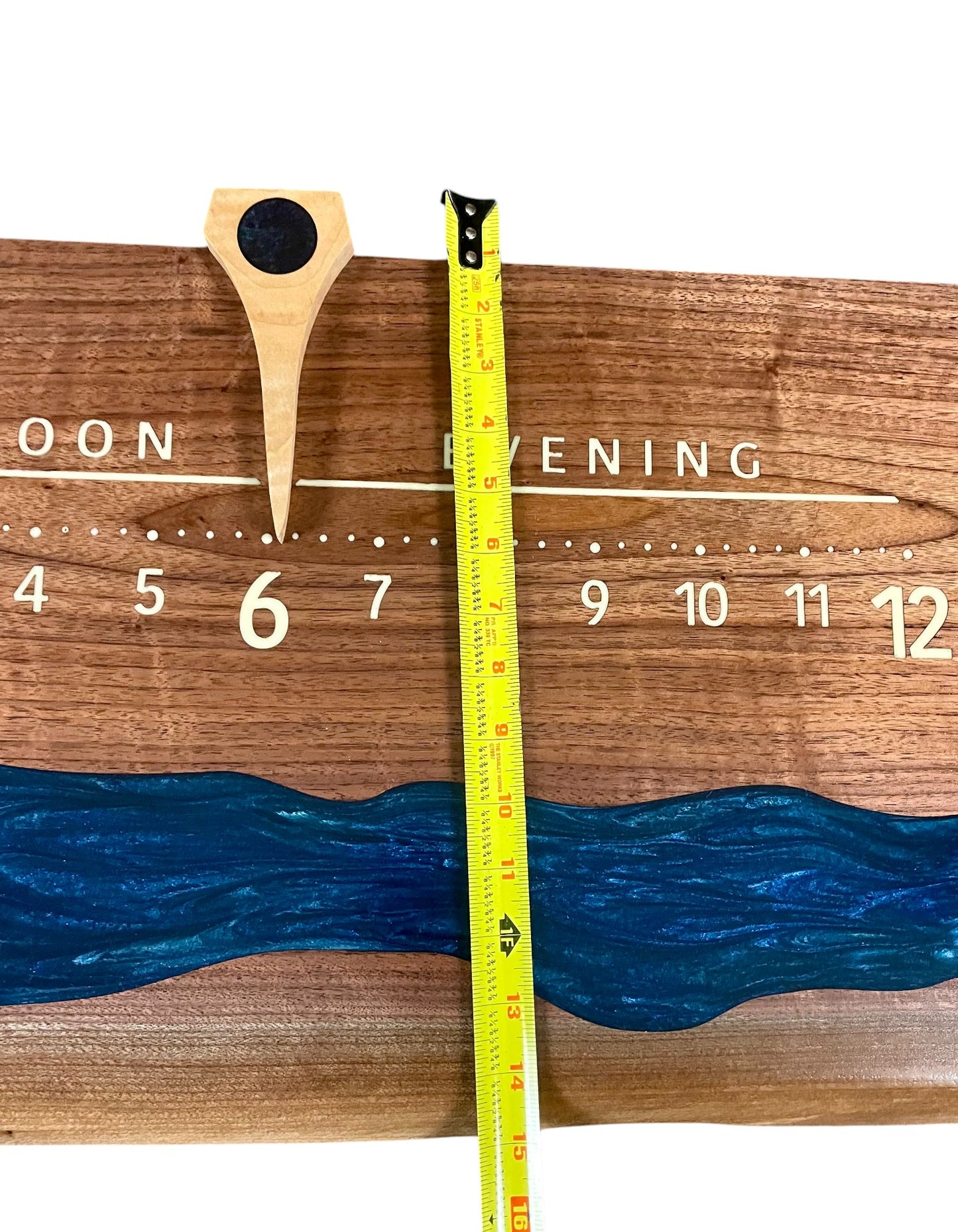Rowan: 3-foot Walnut / Resin Surface River - Linear Clockworks