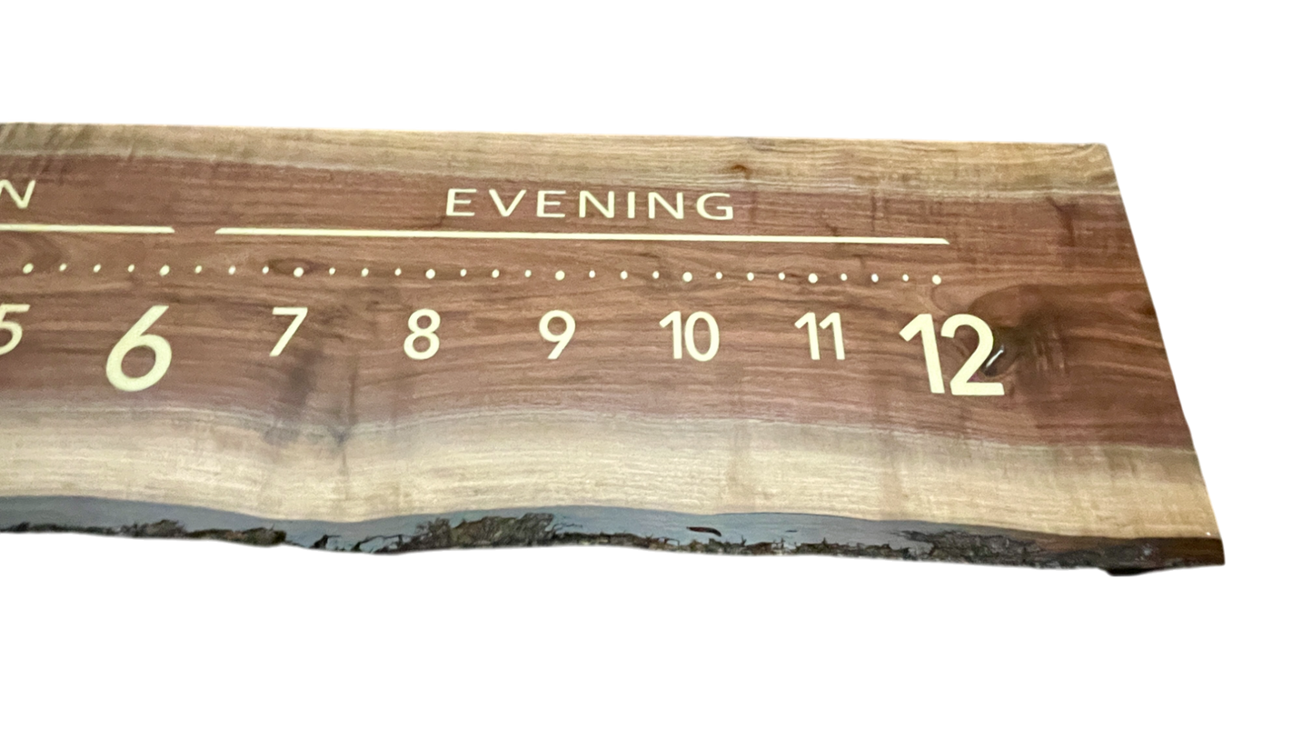 Ken: 7-foot Walnut / Resin - Linear Clockworks