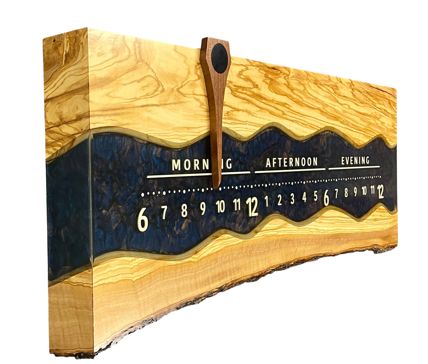Luna: 3-ft Olivewood / Resin river through - Linear Clockworks