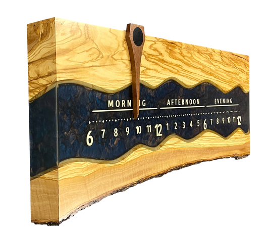Luna: 3-ft Olivewood / Resin river through - Linear Clockworks