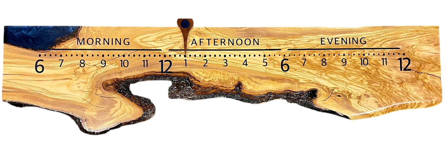 Giselle: 5-foot Olivewood / resin - Linear Clockworks