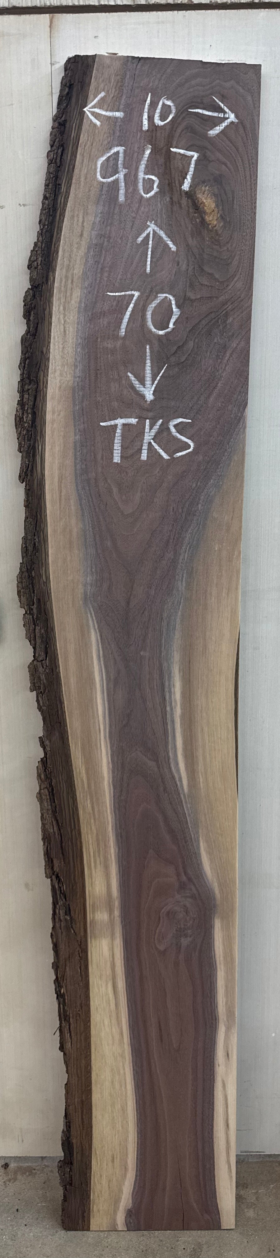Board 0967: 5 foot Walnut live edge with bark