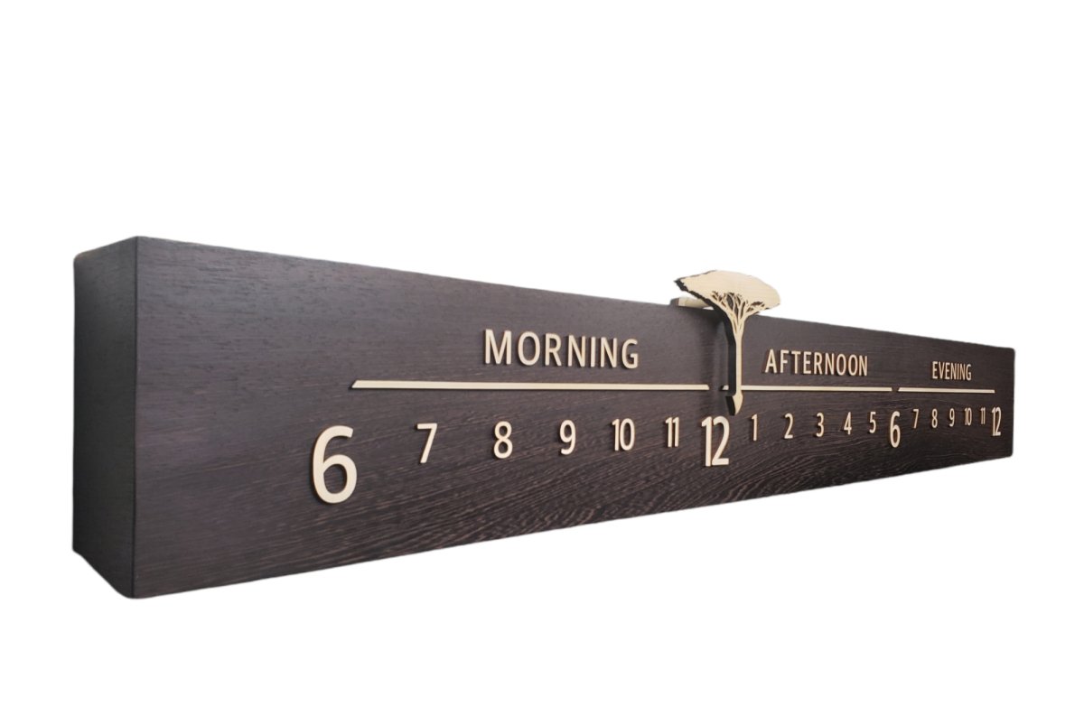 Acacia: 5 - foot Wenge/Maple - Linear Clockworks