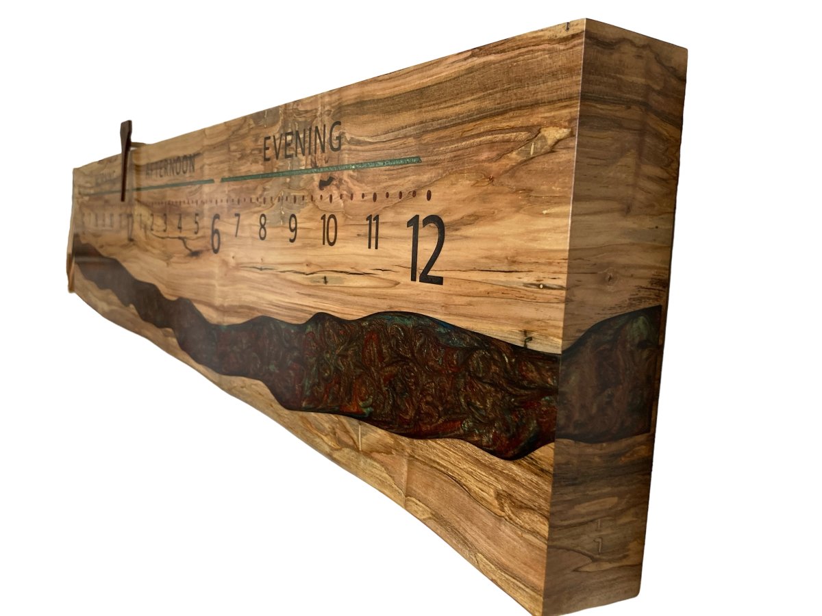 Alwyn: 5 - foot Ambrosia Maple River clock - Linear Clockworks