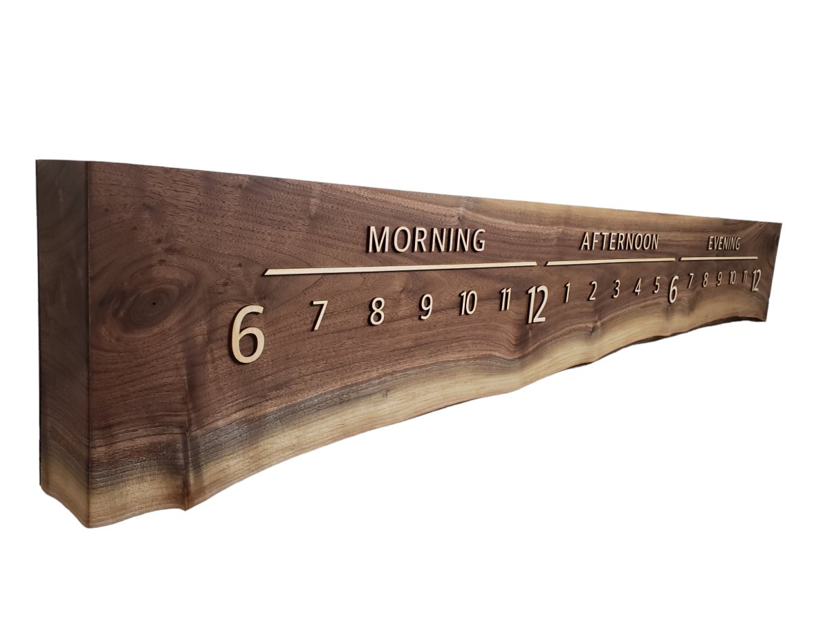Blackberry:5 - foot Walnut/Maple - Linear Clockworks