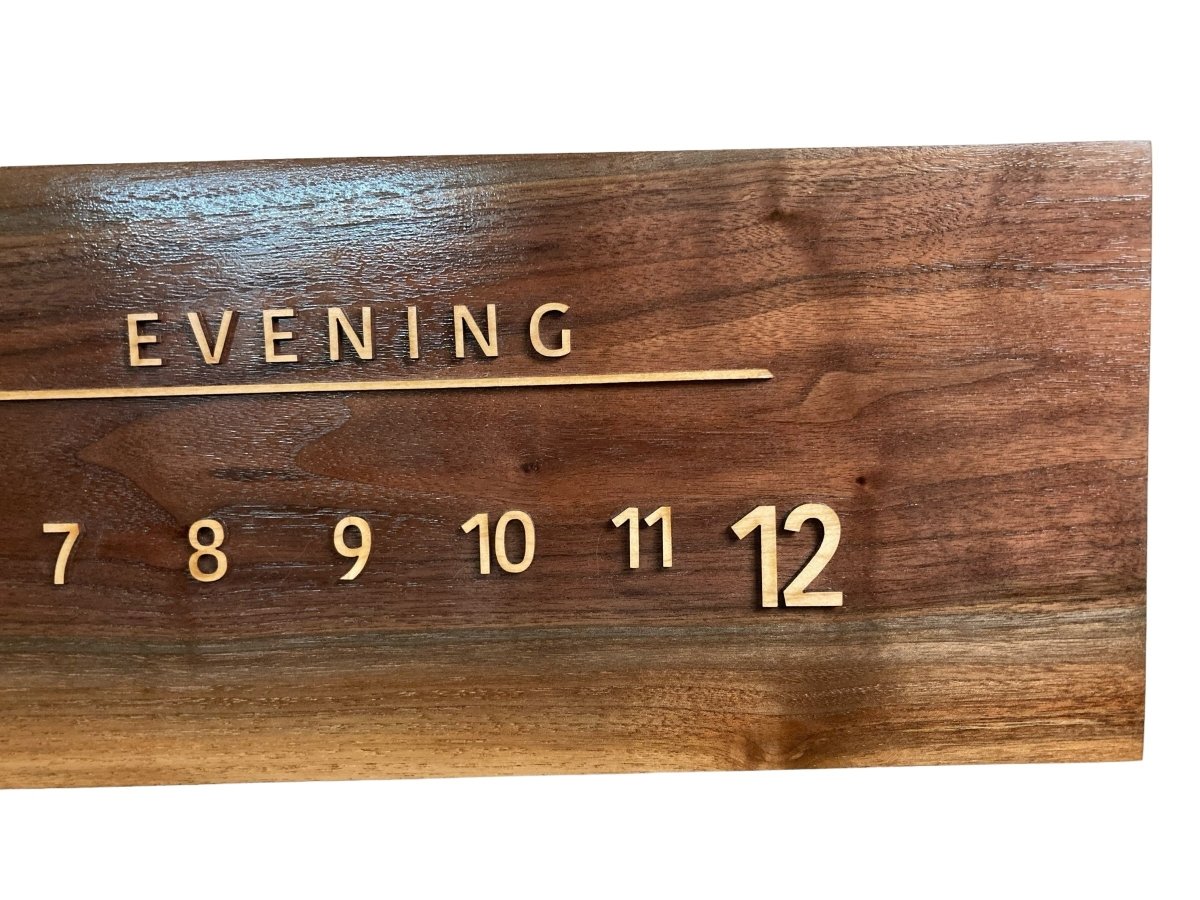 Cordelia: 3 - foot Walnut/Maple - Linear Clockworks