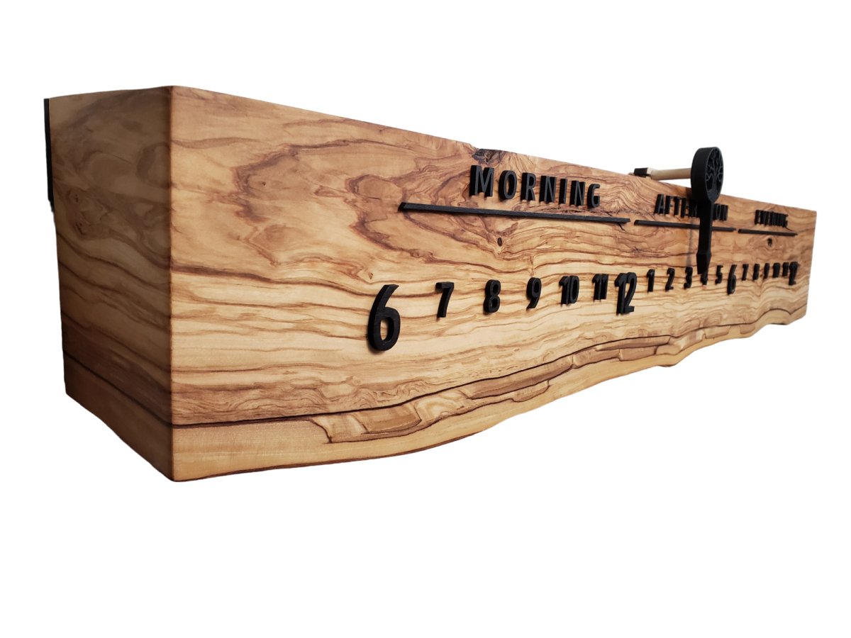 English Rose:3 - foot Olivewood/Walnut - Linear Clockworks