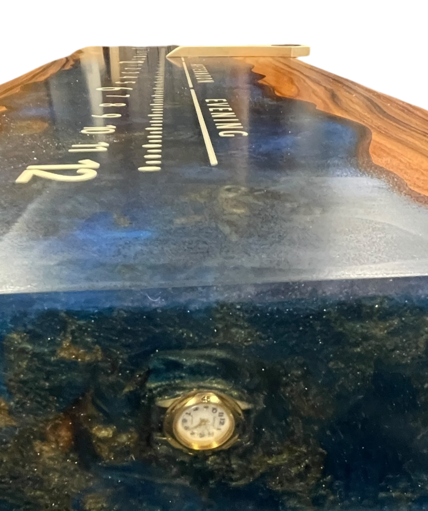 Glory: 3-foot Walnut / Resin through river