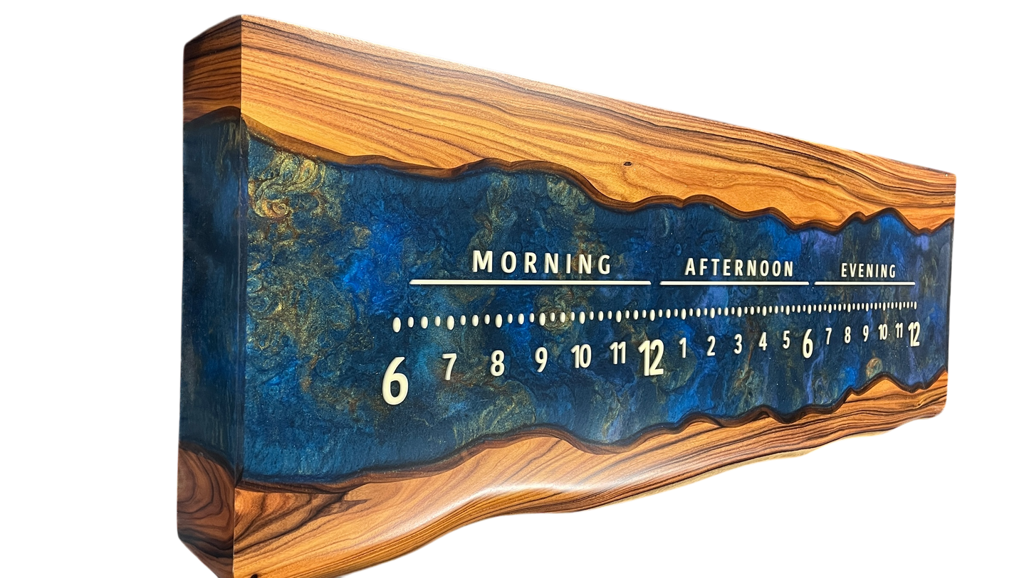 Glory: 3-foot Walnut / Resin through river