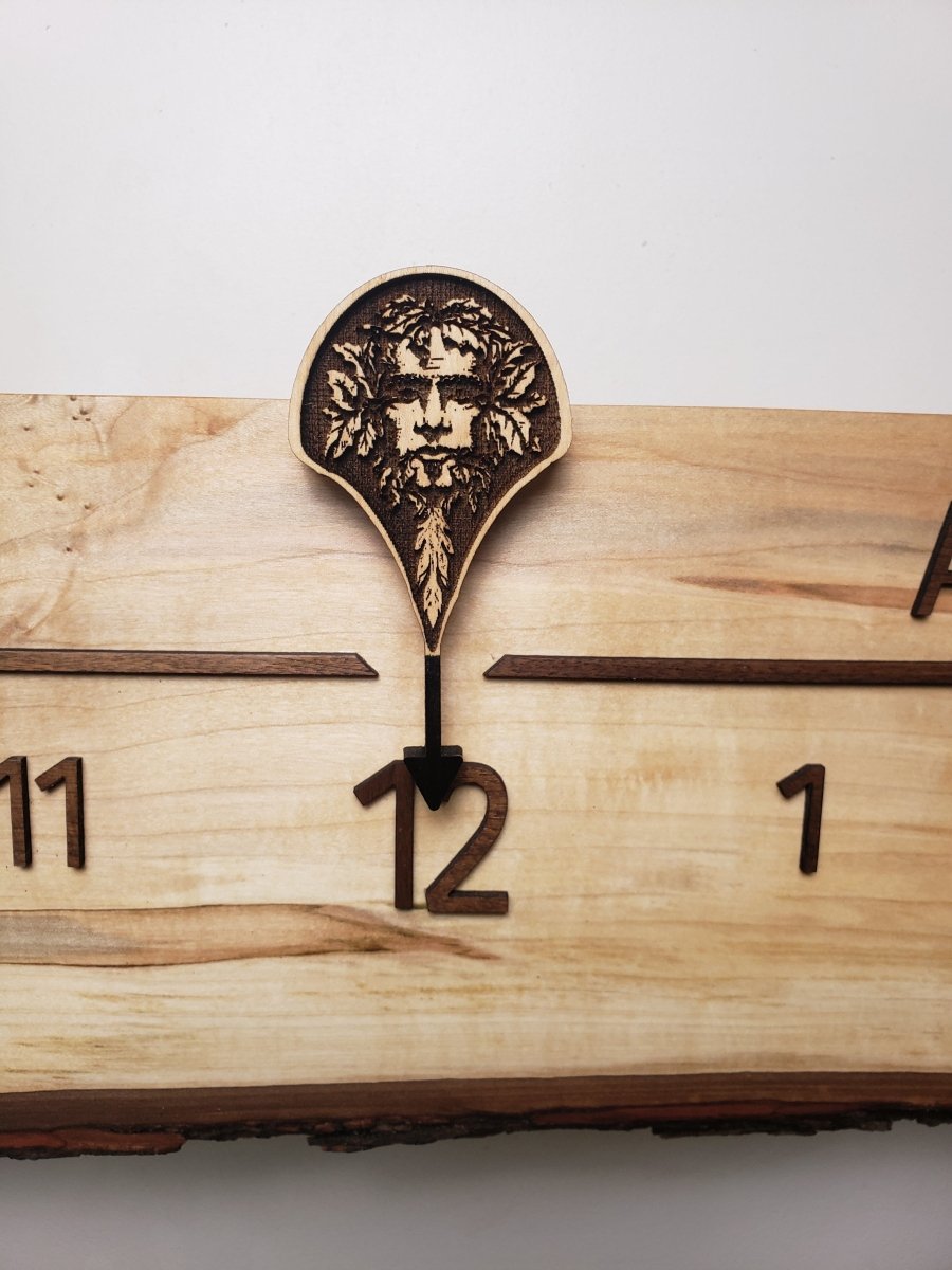 Green Man:7 - foot Maple/Walnut - Linear Clockworks