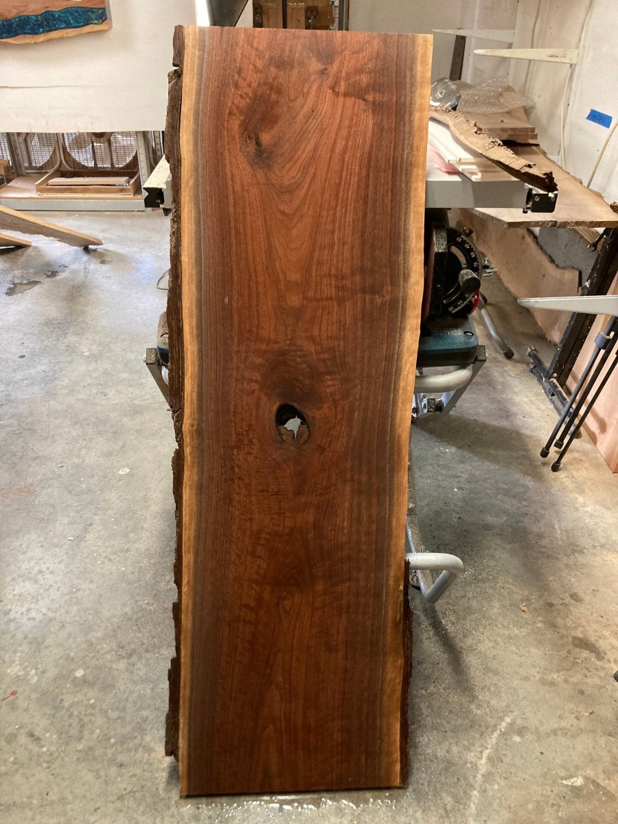 Kyle: 3 - foot Walnut/Maple Double Live Edge - Linear Clockworks