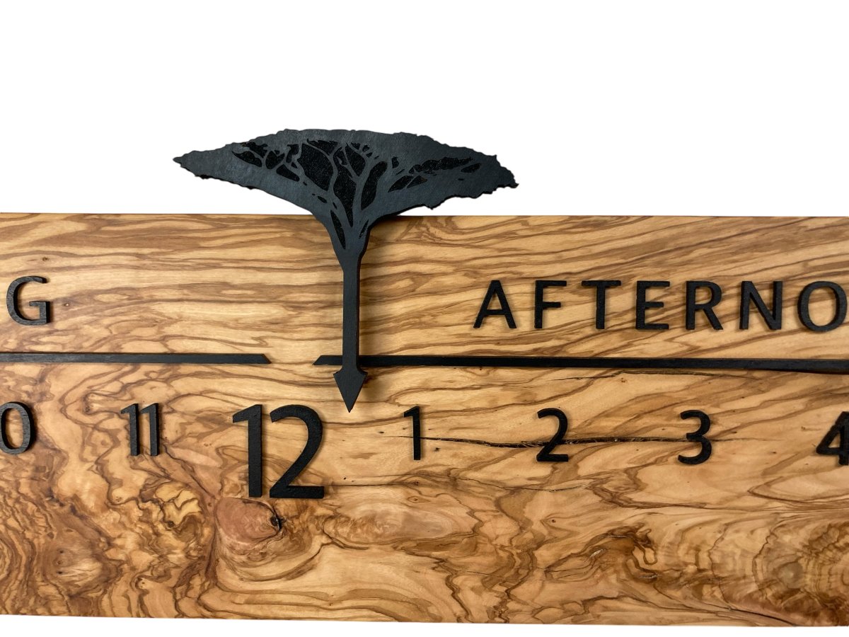 Magatime: 5 - foot Olivewood/Walnut Live Edge - Linear Clockworks