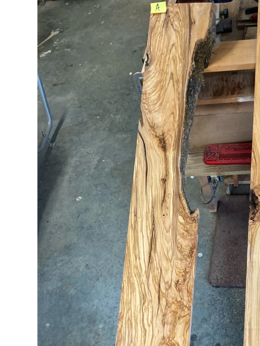 Magatime: 5 - foot Olivewood/Walnut Live Edge - Linear Clockworks