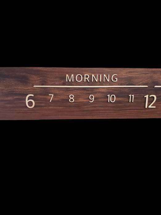 Midnight: 5 - foot, Afromosia/Maple - Linear Clockworks