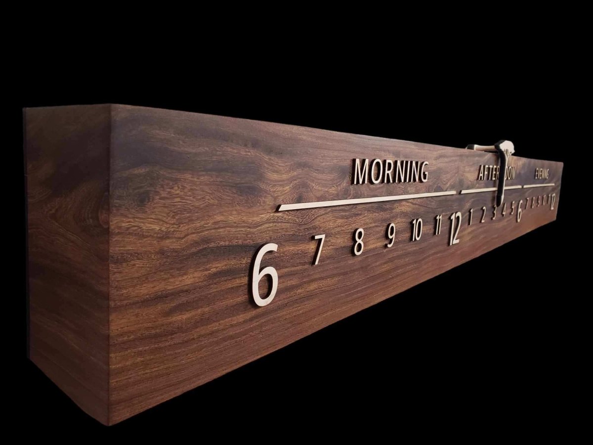 Midnight: 5 - foot, Afromosia/Maple - Linear Clockworks