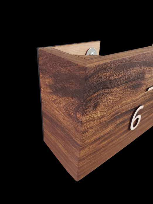 Midnight: 5 - foot, Afromosia/Maple - Linear Clockworks