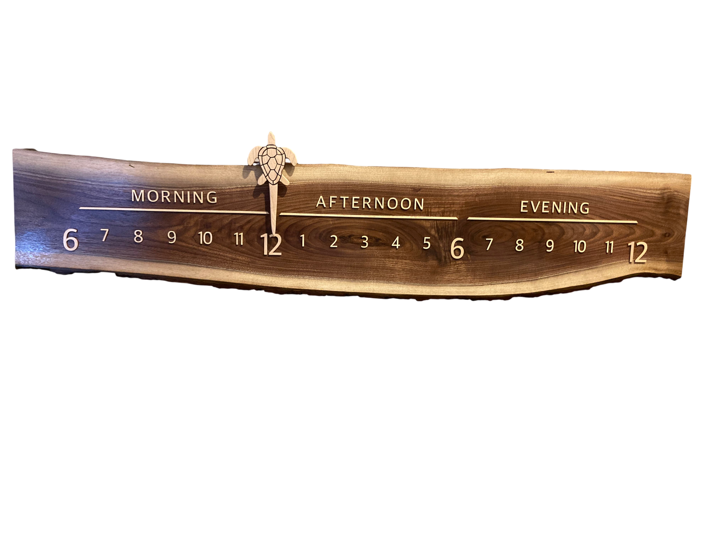 Turtle Cove: 5ft Walnut/Maple Live Edge - Linear Clockworks