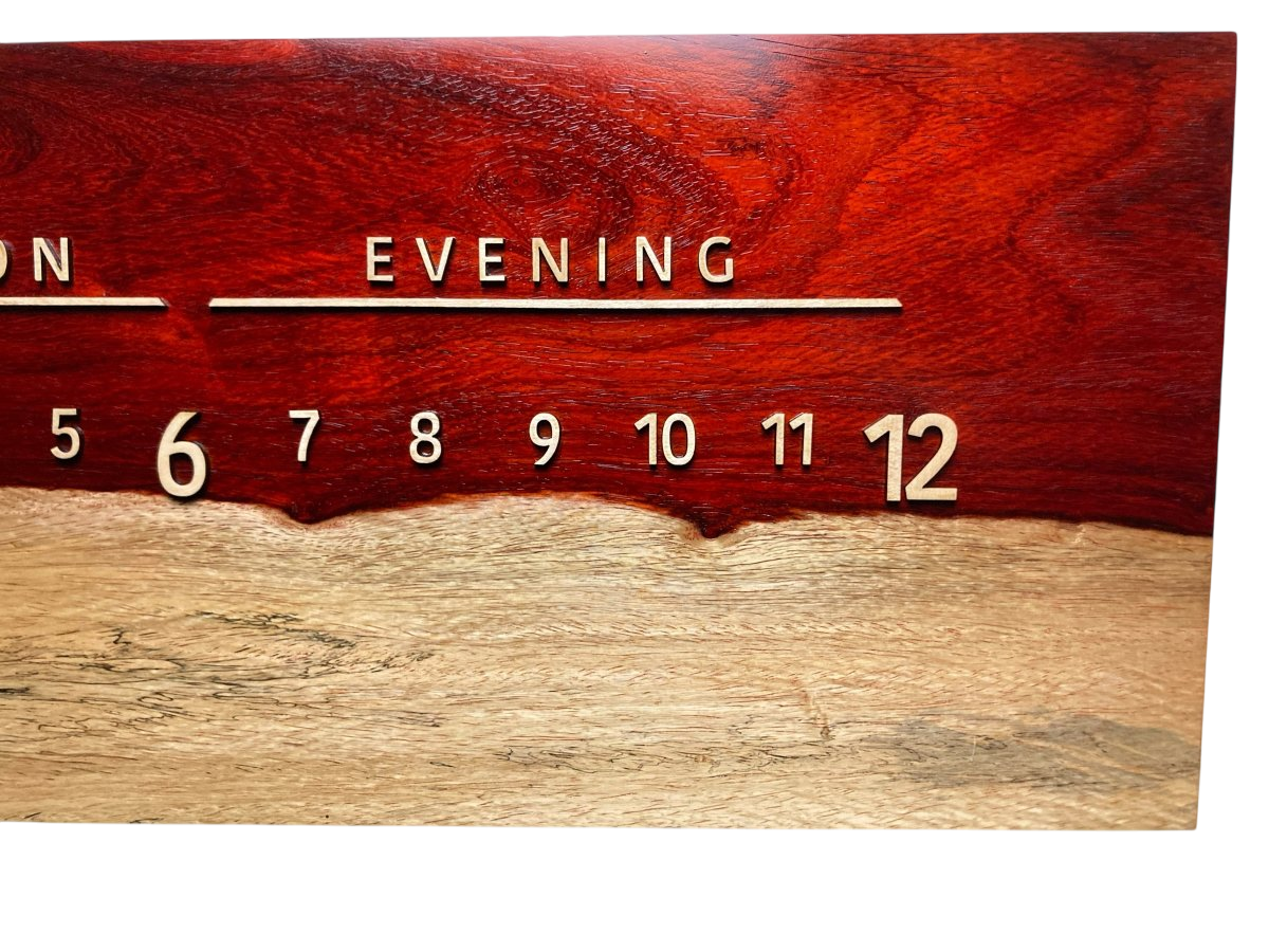 Perry: 3 - foot Padouk/Maple - Linear Clockworks