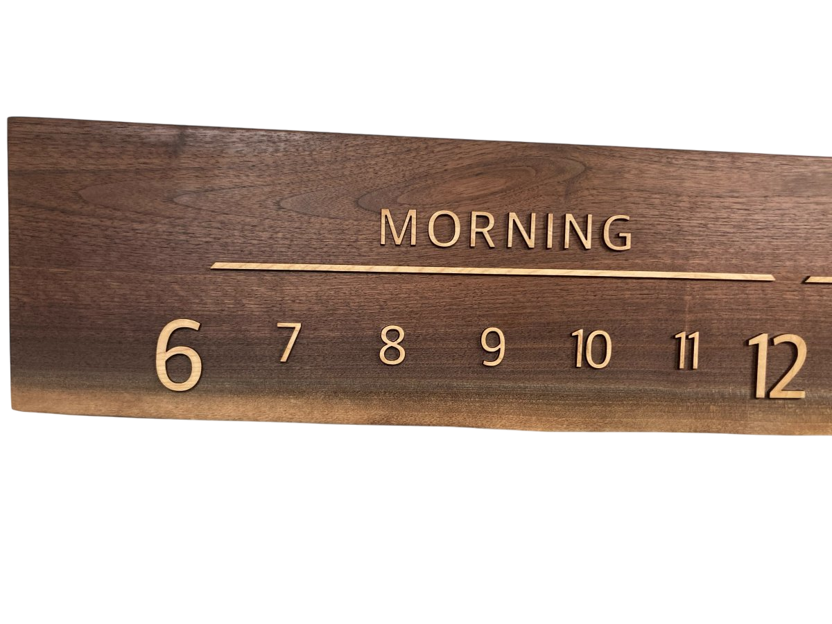 Anica: 5 - foot Walnut/Maple - Linear Clockworks