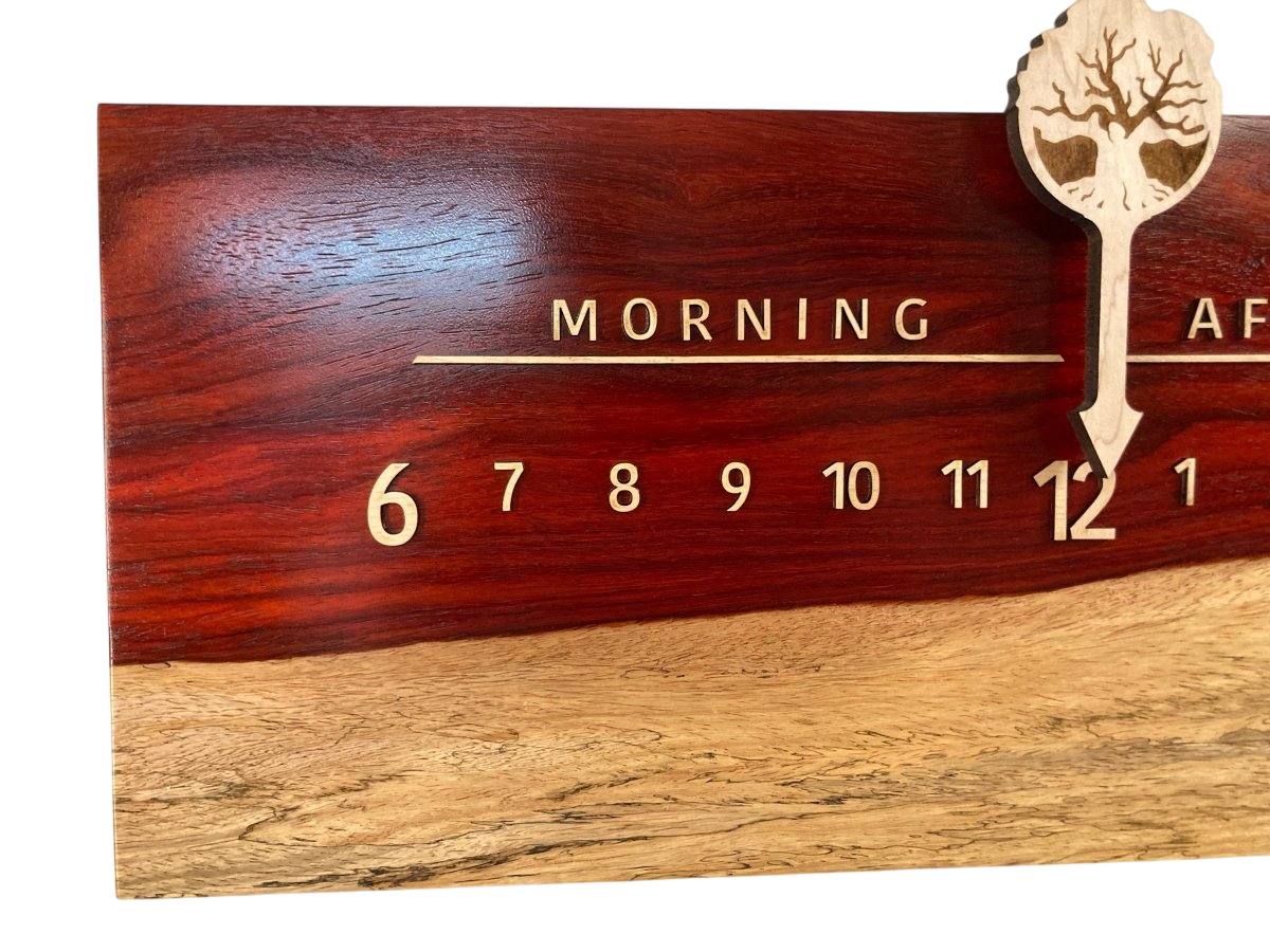 Perry: 3 - foot Padouk/Maple - Linear Clockworks