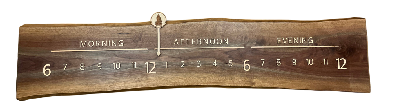 Griffin: 5-foot walnut / maple - Linear Clockworks