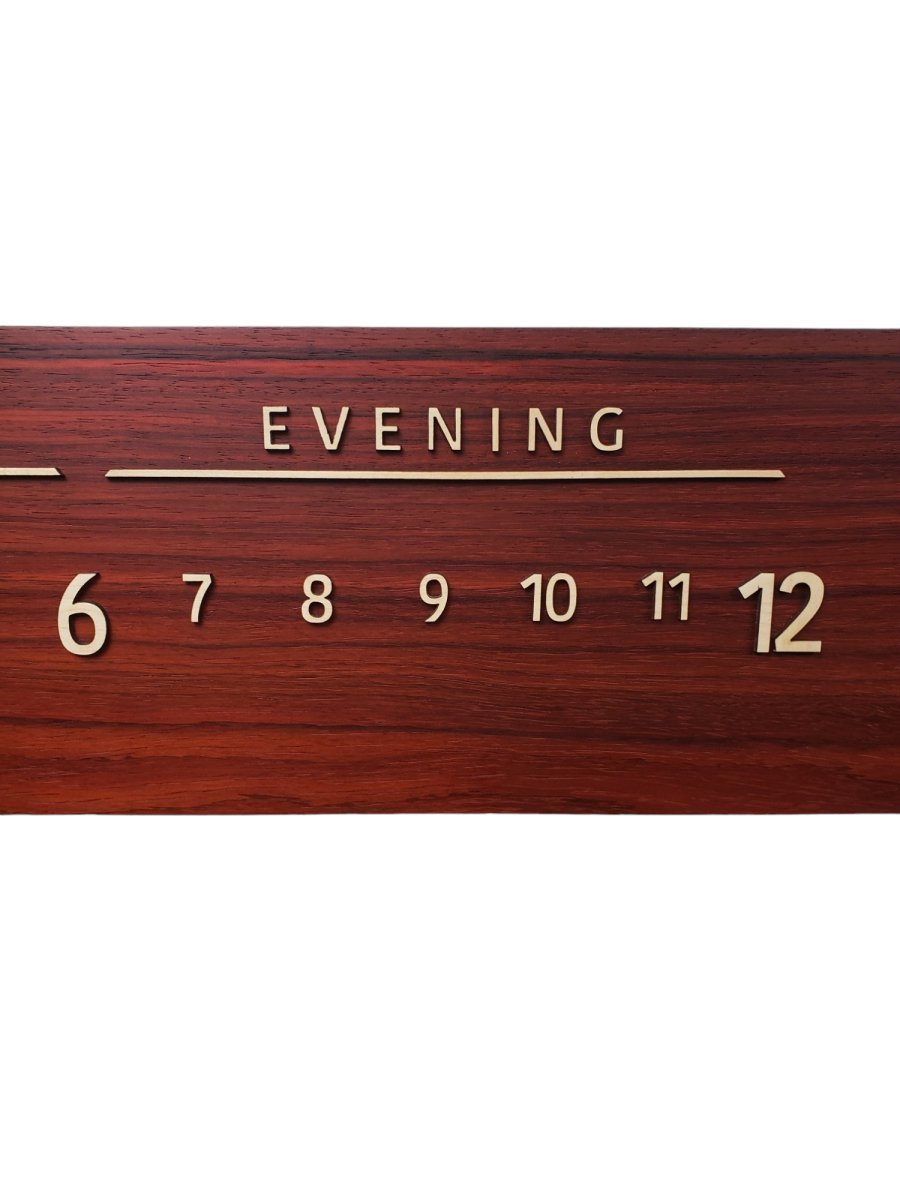 Rosella:3 - foot Padouk/Maple - Linear Clockworks