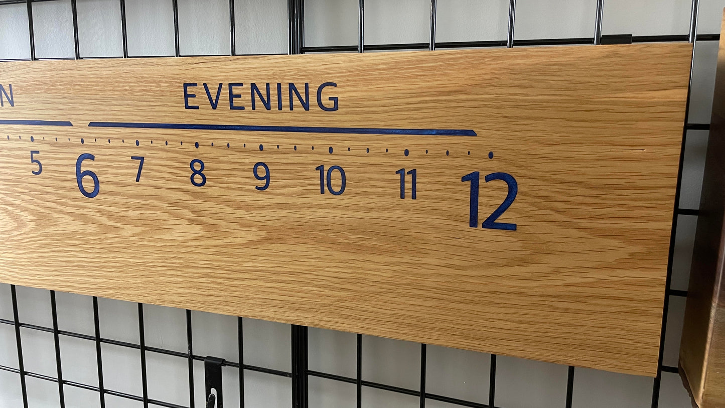 Sandtrap: 5-foot Oak / Resin Golf clock - Linear Clockworks