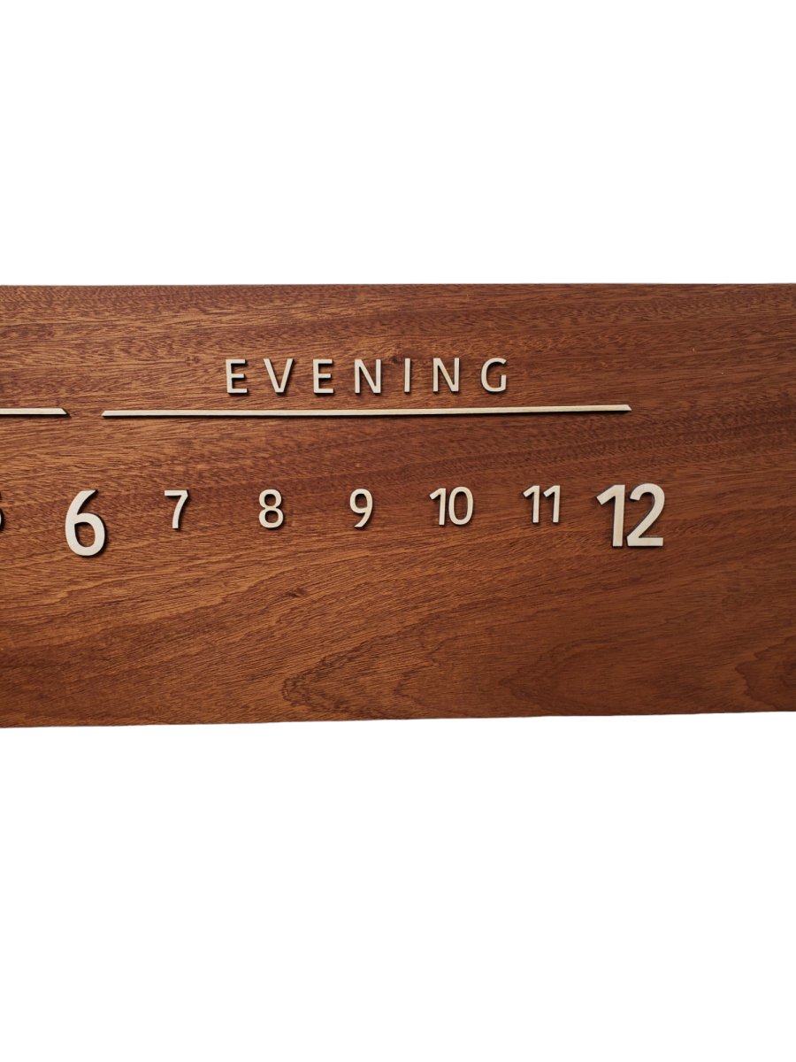 Vesuvius:3 - foot Sapele/Maple - Linear Clockworks