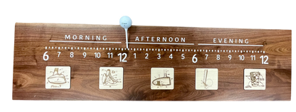 Baffie: 3-foot Walnut/resin golf clock