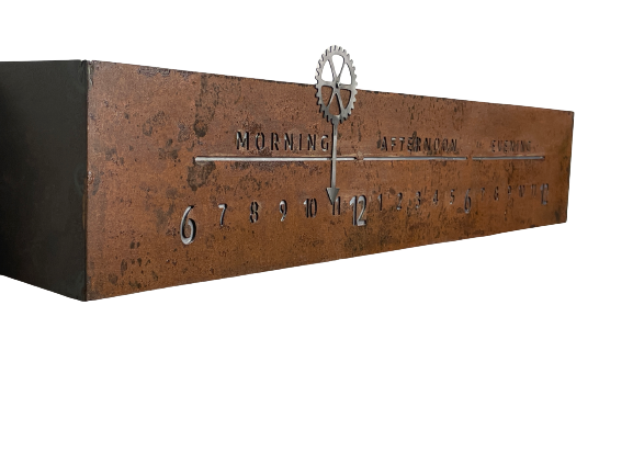 Rusted Steel Linear Clock