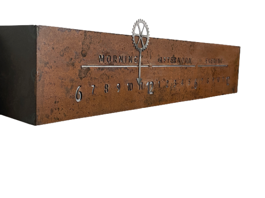 Rusted Steel Linear Clock