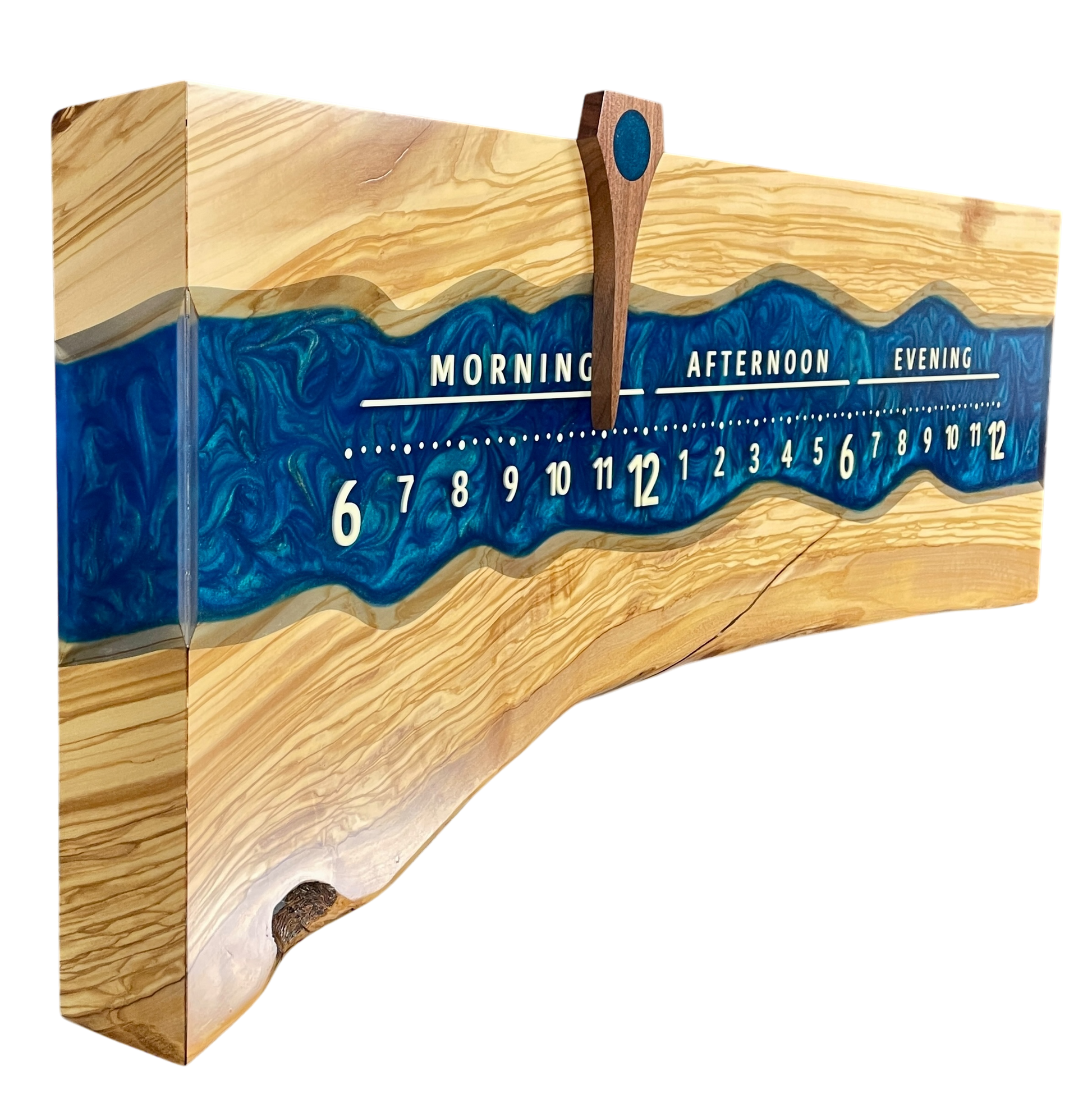 Tyler: 3-ft Olivewood / Resin river through - Linear Clockworks