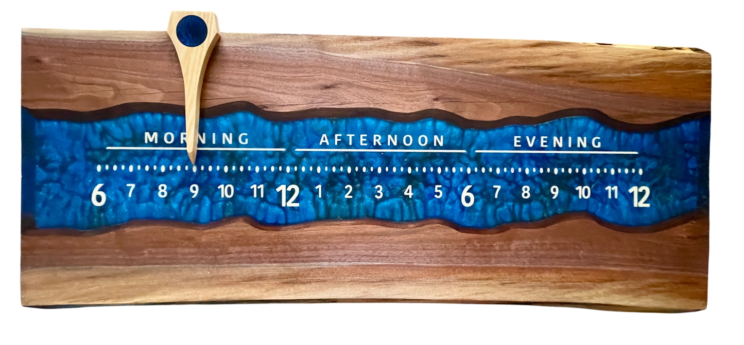 Glinda 4: 3-foot Walnut / Resin through river