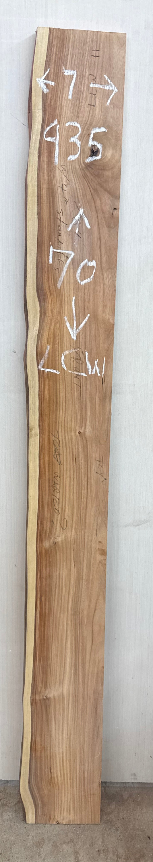 Board 0935: 5 ft Canarywood  No bark Live Edge