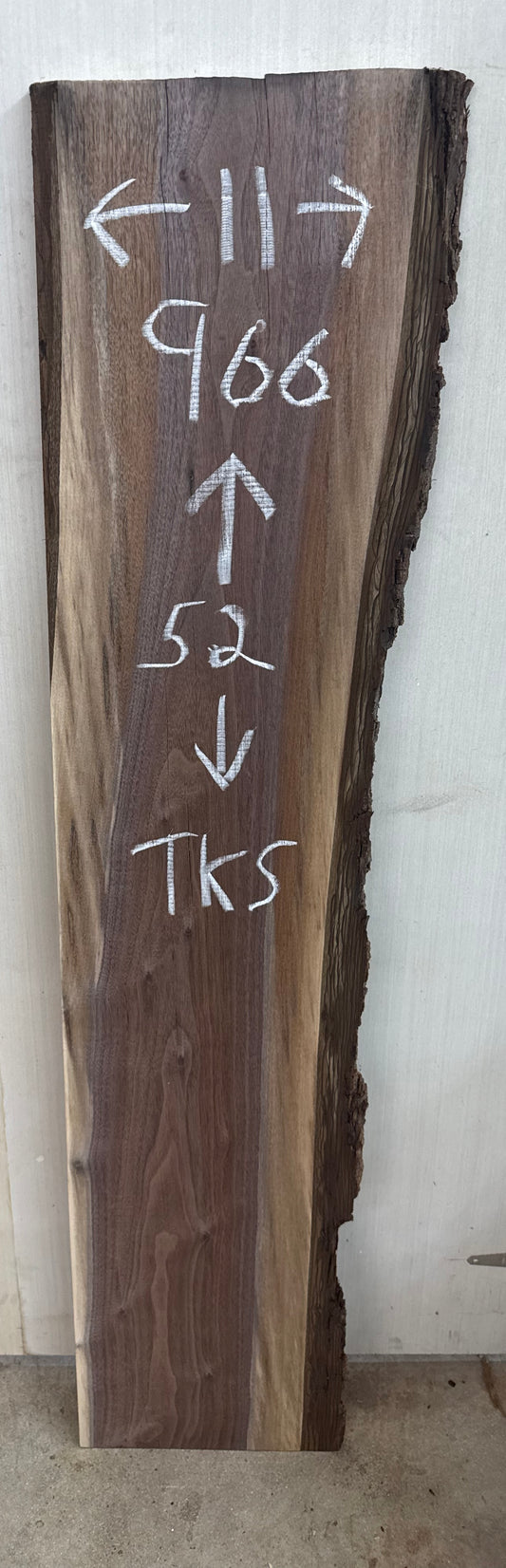 Board 0966: 3 foot Walnut live edge with bark