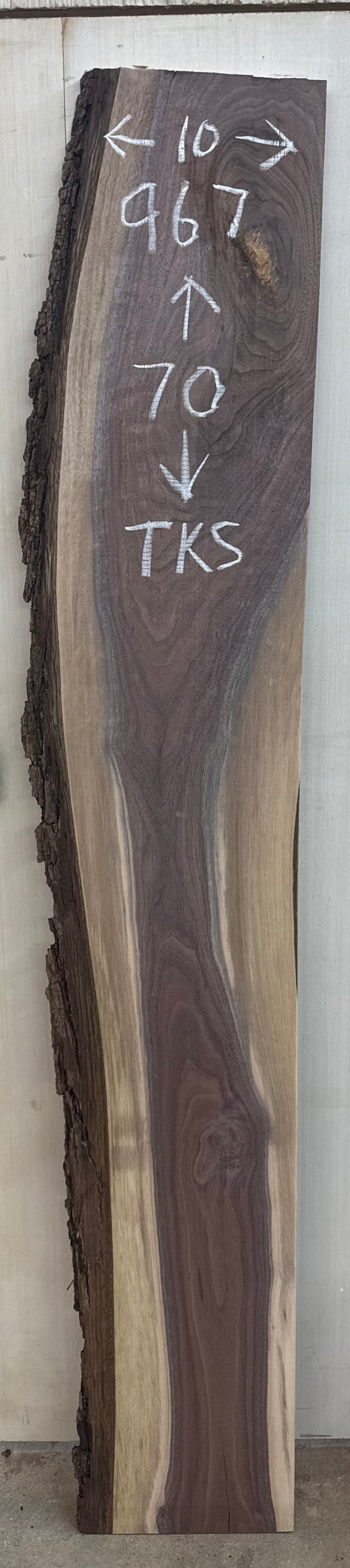 Board 0967: 5 foot Walnut live edge with bark