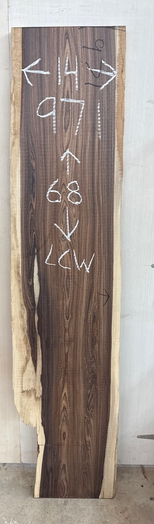 Board 0971: 5 foot Bolivian rosewood Live Edge