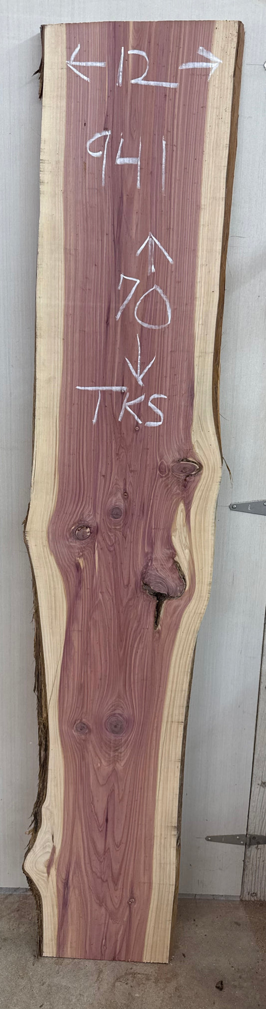 Board 0941: 5 ft Cedar No bark Live Edge