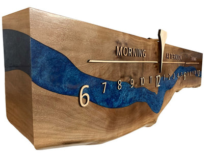 Adair:5 - foot Walnut/Maple Riverclock - Linear Clockworks