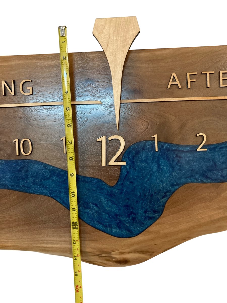 Adair:5 - foot Walnut/Maple Riverclock - Linear Clockworks