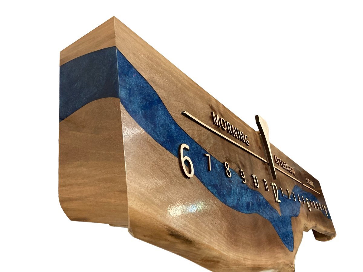 Adair:5 - foot Walnut/Maple Riverclock - Linear Clockworks