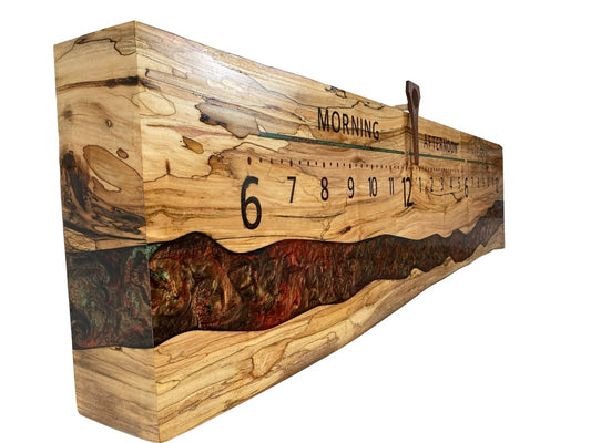 Alwyn: 5 - foot Ambrosia Maple River clock - Linear Clockworks