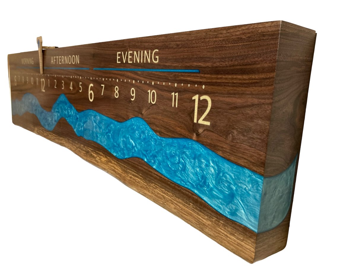 Ebro: 5 - foot Walnut Riverclock - Linear Clockworks