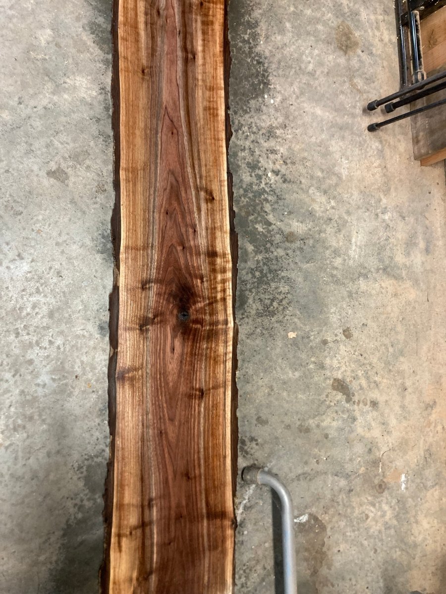 George:5 - foot Walnut/Maple Double Live Edge - Linear Clockworks